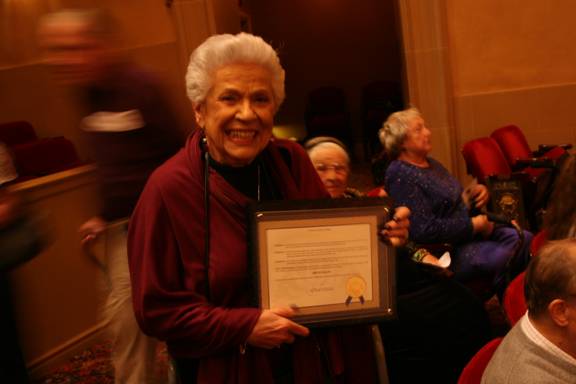 Opera San José Founder and General Director IRENE DALIS received a      Commendation from the City of San José for her contribution to the City